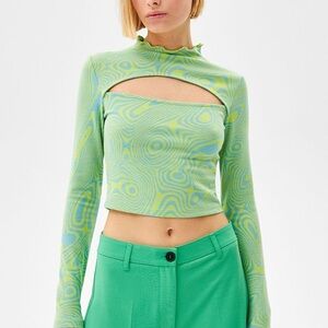 Bershka psychedelic crop top
